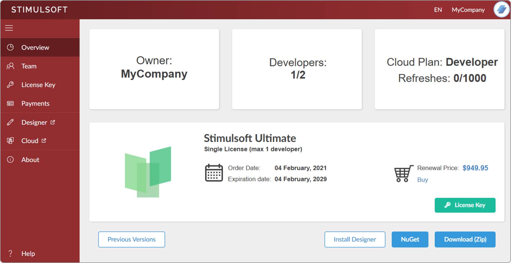 Account overview