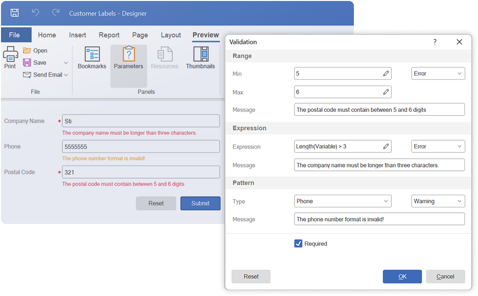 Variable validation
