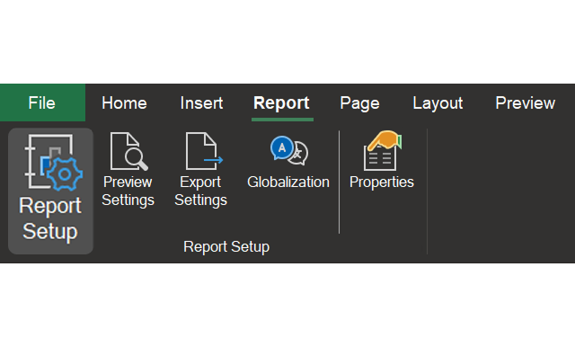The Report tab in the designer